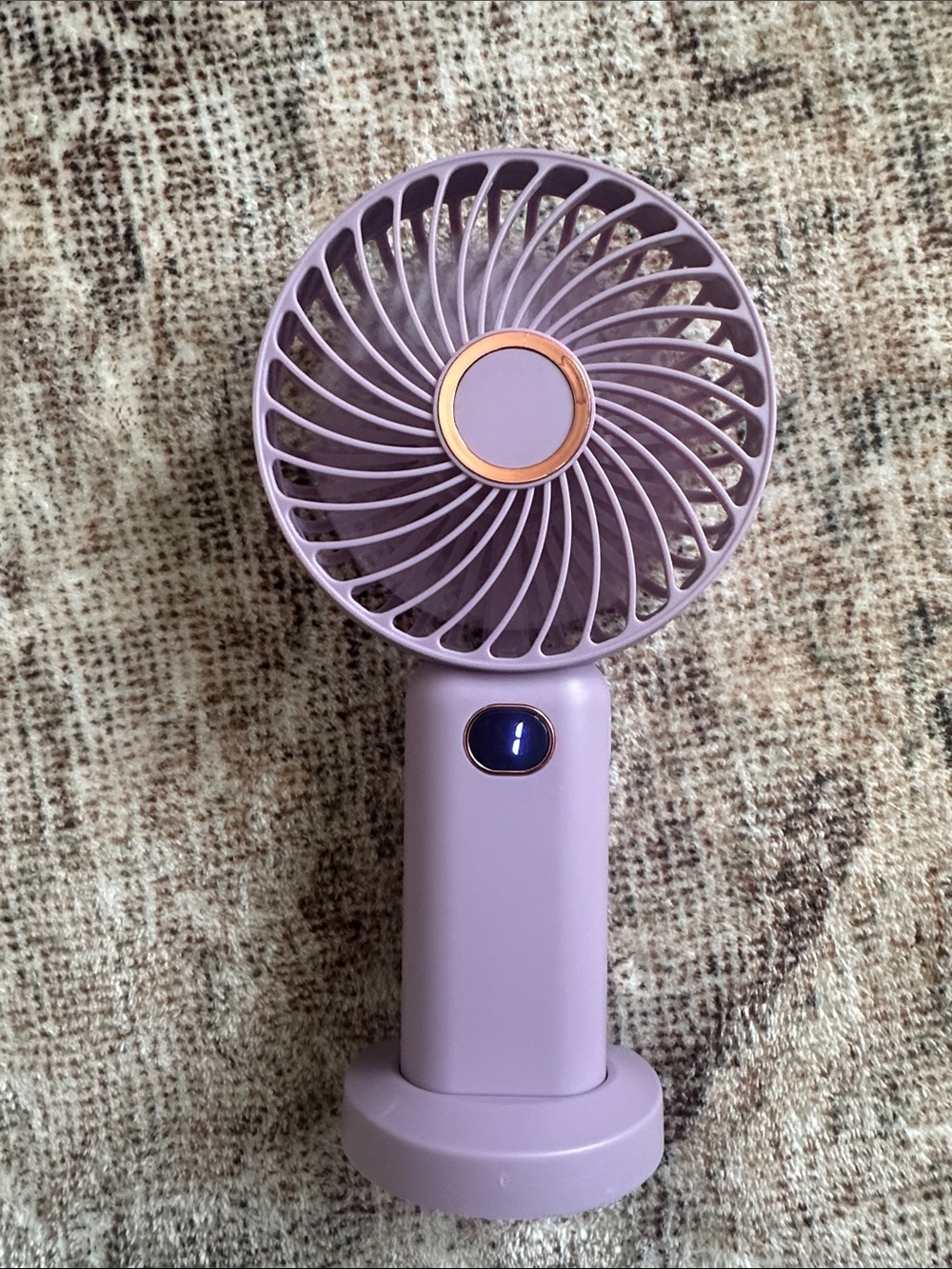 Portable Lavender Handheld Fan with LED